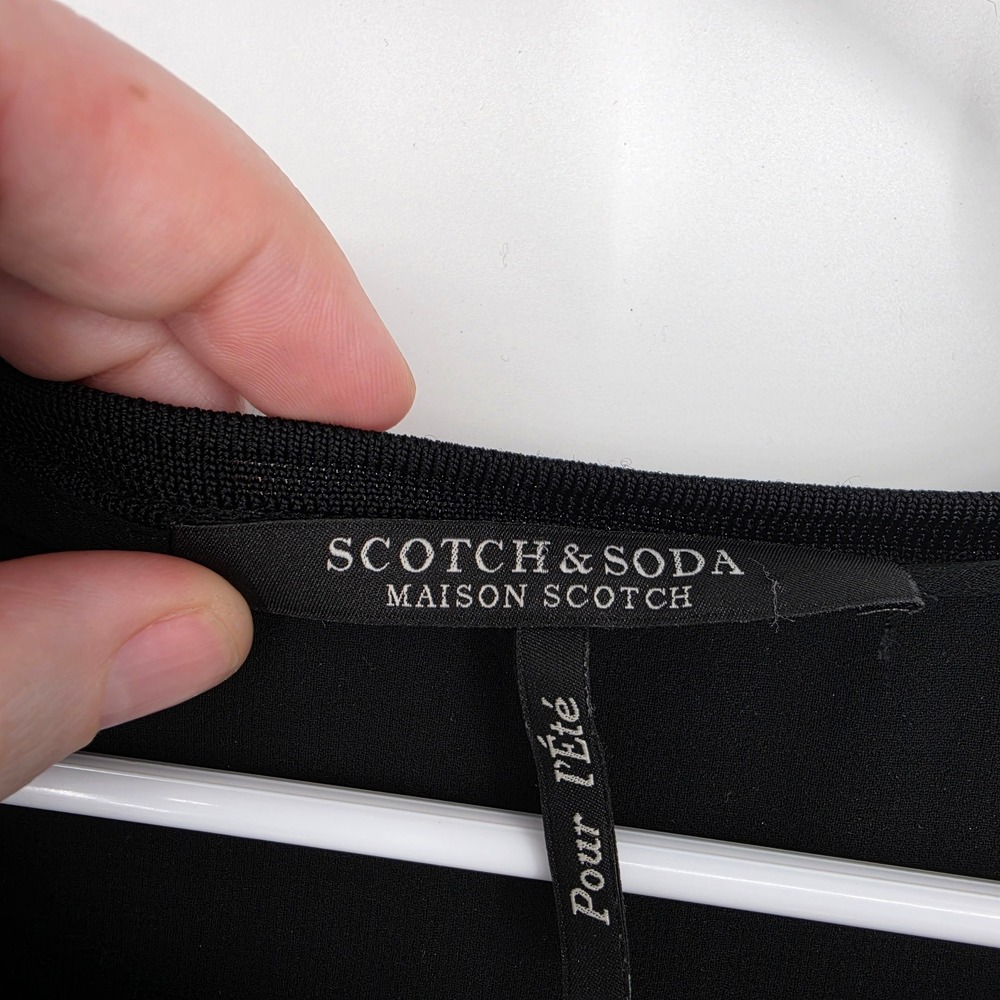 Scotch & Soda Maison Scotch T-Shirt Dress S Black Sporty Mesh Trim Athleisure - Picture 4 of 10